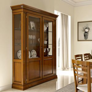 Gardenia GARDENIA-E250, 2-door display cabinet, classic style, with smooth panel