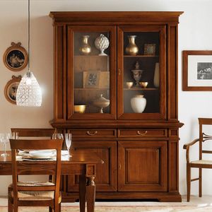 Home set Home NOTGIO202, Classic two-body display cabinet with a traditional and solid appearance