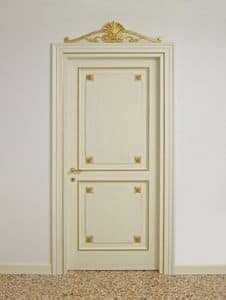 DOOR ART. PT 0002 - PT 0003, Lacquered doors with golden decorations, for luxury hotels
