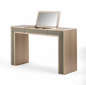 TS13 Galileo Lux dressing table, Dressing table with a light and linear design, with leather top