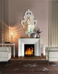 Art. VL411, Elegant fireplace in white wood