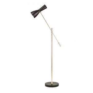 Wormhole Art. BB_WOR01Jp_9005, Jet black one joint arm brass stand floor lamp