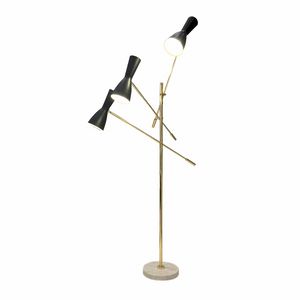 Wormhole Art. BB_WOR03p_9005, Brass three joint arm stand floor lamp