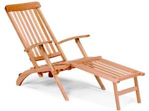 Chaise longue, Deckchair in wood for garden