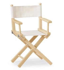 Mini Regista P, Folding chair in wood and fabric, for children