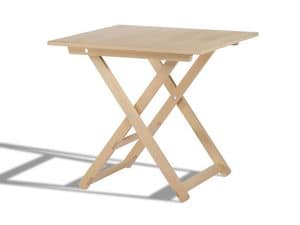 Anni 60L, Folding table, in wood, with round top, for interiors