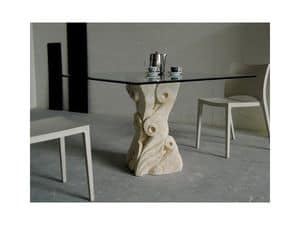 Apollo, Table with base made of hand-carved Vicenza stone