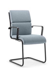 Aalborg Soft 03, Visitor chair, chromed steel tubular, for office