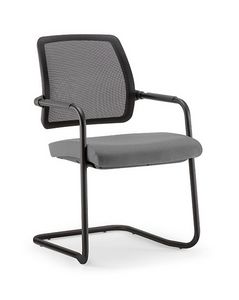 Kos Air 01 BK, Office customer chair with black finish metal structure