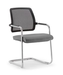 Kos Air 01, Chair with cantilever base, mesh backrest