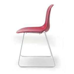 Mni SL, Visitor chair with colored polypropylene shell