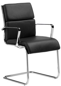 Teknik-C cantilever, Comfortable office visitor chair, with leather cushions