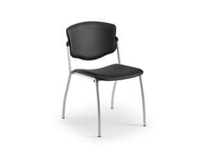 Valeria 65341, Metal chair covered in leather, for waiting rooms