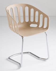 Basket Chair CTL, Visitor chair, metal base, technopolymer shell