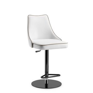 Evelin SG B, Leather stool, adjustable in height