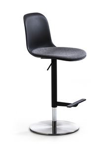 Mni Plastic ST-ADJ, Stool with footrest and adjustable height