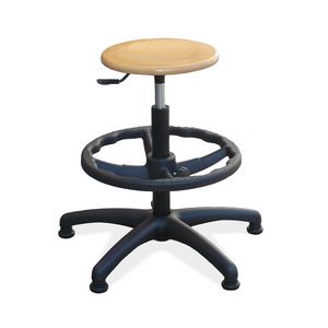 Woody B, Height-adjustable round stool