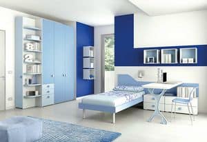 Children bedroom KC 107, Modern children bedroom with rounded shelves