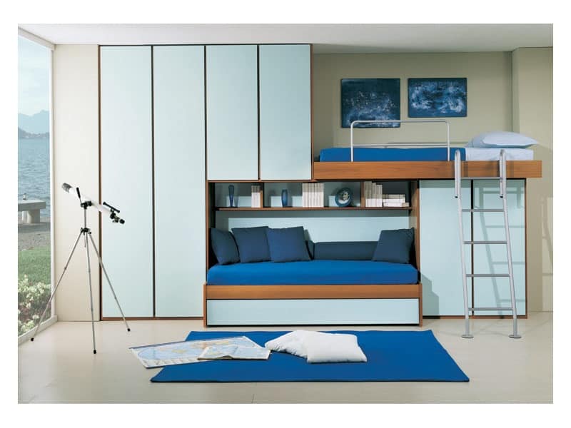 kids bed with wardrobe