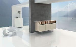 ATHENA 1.7 BC-ACERO, Wooden sideboard with fine woods inserts, suitable for a modern and stylish environments
