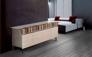 ATHENA 2.3 BC ACERO, Design sideboard, 4 doors, ideal for modern residential environment