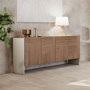 AXTRA AXTRACR4P / sideboard, 4-door sideboard, in natural wood, with lacquered sides