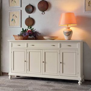 Casa Shabby Chic SHABBY1220, Shabby chic 4-door sideboard with turned feet