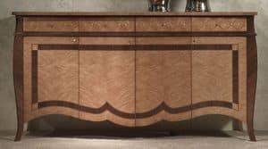CR59 Charme sideboard, Sideboard in inlaid wood, for luxury hotels