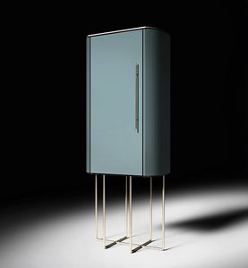 Dobos Cupboard Art. EDO005 - EDO006, Modern cupboard, in lacquered wood and polished brass