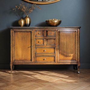 Glamour GLAMO722, Sideboard with 2 wooden doors and drawers