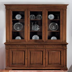 Home set Home NOTGIO204, Classic sideboard with wooden display case