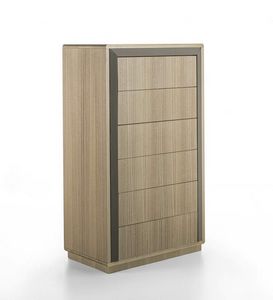 MB69 Galileo Lux cabinet, Wooden cabinet with leather details