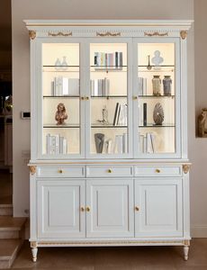 Norma, Sideboard with display cabinet, in a classic and refined style