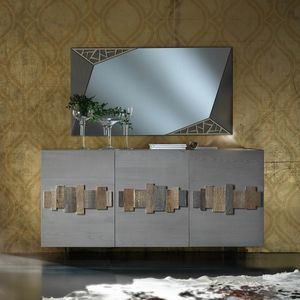 Spazio Contemporaneo SPAZE1052, 3-door story sideboard with antique wood applications