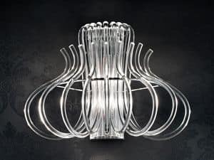 Essenzia applique, Modern applique in chrome metal and Murano glass