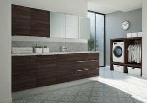 Spazio Time comp.08, Laundry cabinet with integrated washbasin