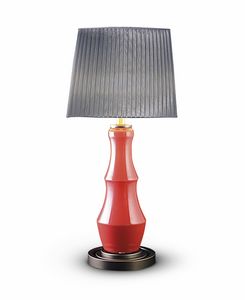 Art. LP 80044, Coral colored Murano glass table lamp