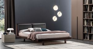 REN, Bed with headboard made of eco leather