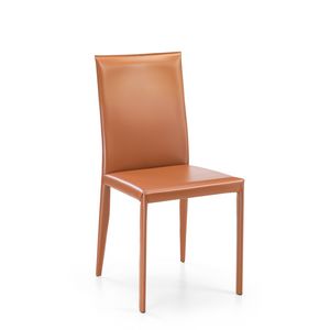 Jury low, Digning chair, padded in leather, for restaurant