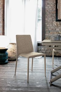 NIZZA SE603, Modern chair upholstered in leather for kitchens and bars