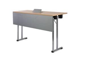 Conference-Fold, Table with folding legs suitable for meetings, multi-functional table suitable for conferences