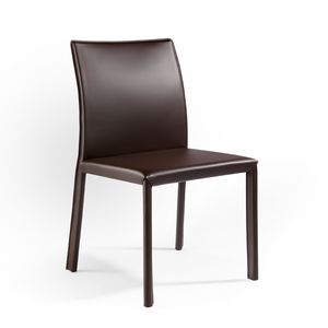 Agata large, Leather chair with large and generous seat