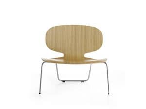 Alis XXL VS, Chair with wide seat in plywood, for waiting room