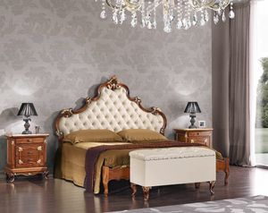 Art. 3122, Bed with leather headboard