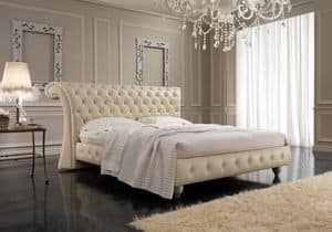 Chesterfield, English style double bed, capitonn headboard, for bedrooms, hotels, villas
