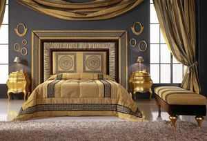 GRECALE bed, Bed with luxurious upholstered headboard