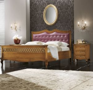Traforo padded bed, Bed with upholstered headboard