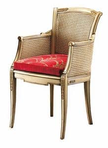 Isabella FA.0160, Cann chair with padded seat, perfect for living rooms in classic luxury style