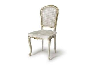 Art.108 chair, Chair with seat and backrest made of straw, Louis XV style