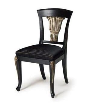 Art.139 chair, Classic chair in beechwood, upholstered seat with springs